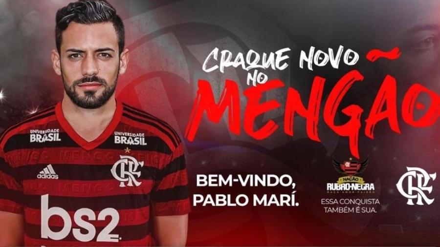 Zagueiro espanhol Pablo Marí, de 25 anos, foi anunciado pelo Flamengo hoje (11)  - Divulgação 