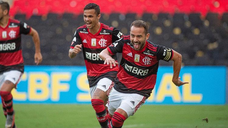 Everton Ribeiro, from Flamengo, celebrates goal over Fortaleza - Alexandre Vidal / Flamengo - Alexandre Vidal / Flamengo