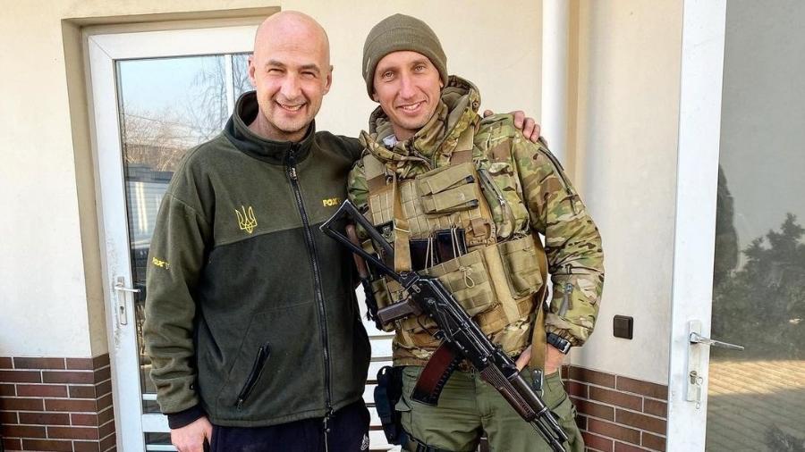 Andrei Medvedev (esquerda) e Sergiy Stakhovsky, ex-tenistas ucranianos, estão em Kiev durante a guerra na Ucrânia - Reprodução/Instagram