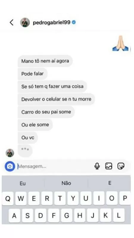 Pedrinho x Amanda: print de redes sociais. "ou ele some ou vc" - Reprodução - Reprodução