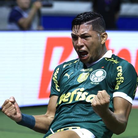 Rony comemora gol do Palmeiras sobre o Botafogo-SP em jogo da Copa do Brasil
