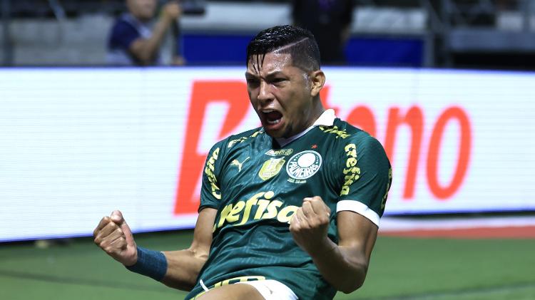 Rony comemora gol do Palmeiras sobre o Botafogo-SP em jogo da Copa do Brasil