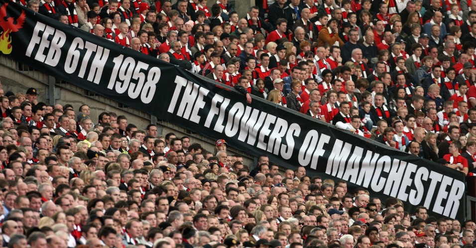 Em 2008, torcedores lembraram dos 50 anos do acidente aéreo com o Manchester United