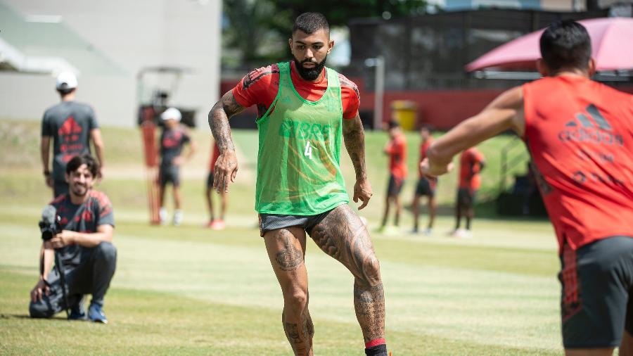 Atacante Gabigol em treino do Flamengo para a temporada 2021 - Alexandre Vidal / Flamengo