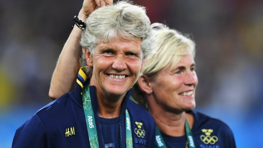 Pia Sundhage dirigiu a seleção sueca entre 2012 e 2017 - Divulgação