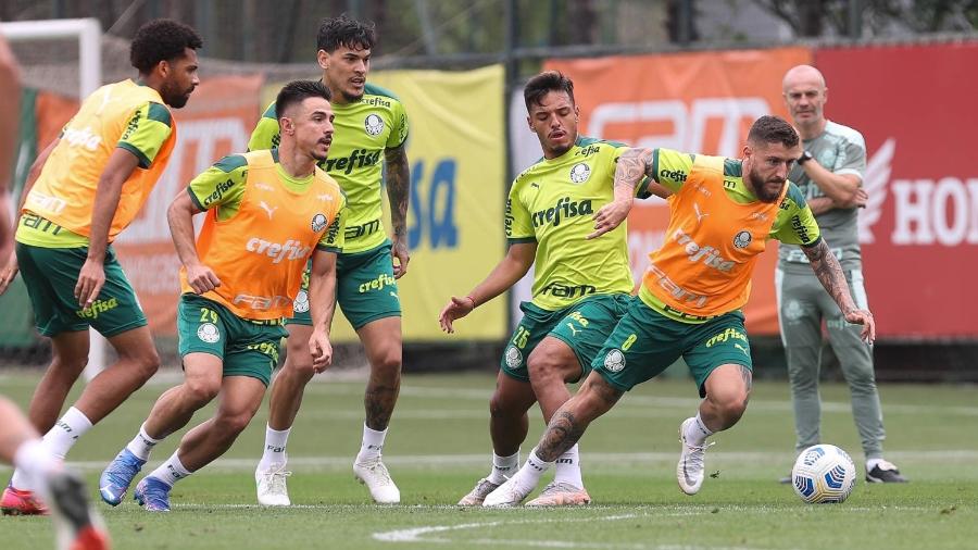 Jogadores do Palmeiras em treino na Academia de Futebol - Cesar GReco