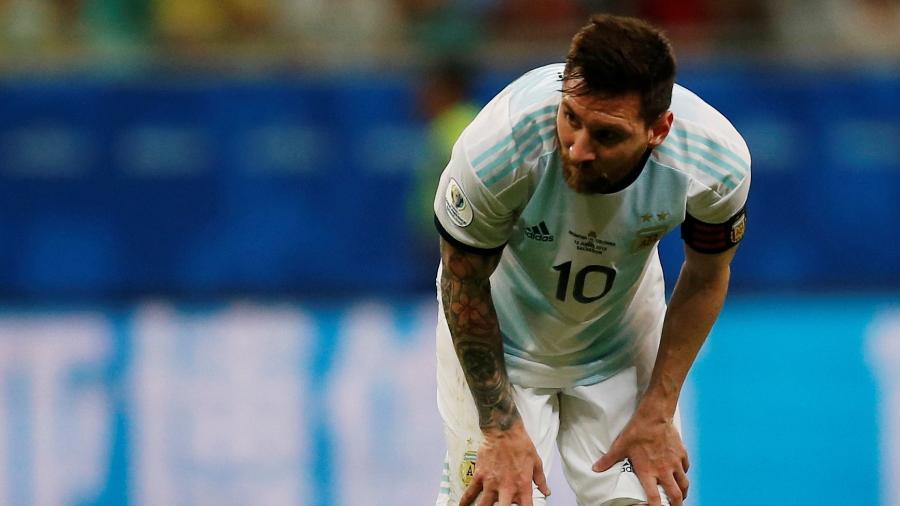 Messi, durante partida entre Argentina e Colômbia  - REUTERS/Luisa Gonzalez