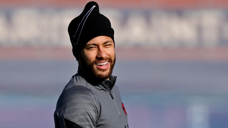 Neymar durante treino do PSG em fevereiro de 2022 - Sarah Meyssonnier/Reuters