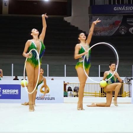 Seleção brasileira de ginástica ritmica prepara apresentação com "Evidências" Seleção brasileira de ginástica ritmica prepara apresentação com "Evidências"