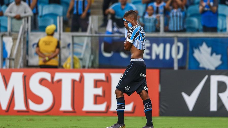 Jean Pyerre, 20 anos, marcou primeiro gol em Libertadores na vitória que salvou Grêmio da eliminação - Lucas Uebel/Grêmio FBPA