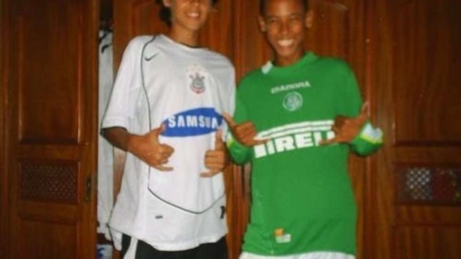 Neymar, na infância, vestindo a camisa do Palmeiras - Reprodução