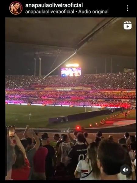 Ana Paula Oliveira no São Paulo x Palmeiras - Reprodução/Instagram