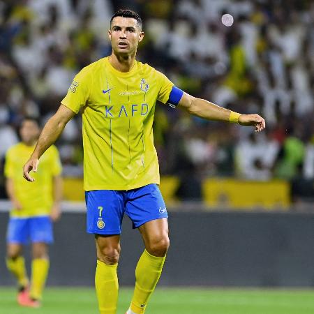 Cristiano Ronaldo, do Al-Nassr, durante partida contra o Al-Fateh pelo Campeonato Saudita
