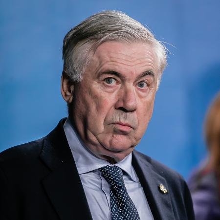 Carlo Ancelotti, técnico do Brasil, durante jogo contra o Paraguai Carlo Ancelotti, técnico do Brasil, durante jogo contra o Paraguai