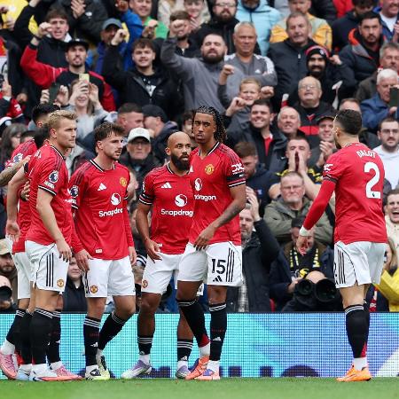 Mason Mount, do Manchester United, comemora ao marcar contra o Sunderland pelo Inglês