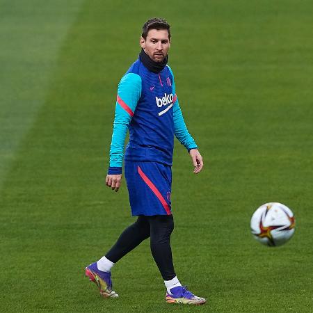 Lionel Messi, durante treino do Barcelona - Fran Santiago/Getty Images