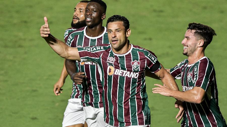 Fred comemora gol do Fluminense contra o Atlético-MG pelo Brasileirão - Thiago Ribeiro/AGIF