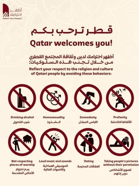 Cartilha com proibições na Copa do Mundo do Qatar é fake - Reprodução