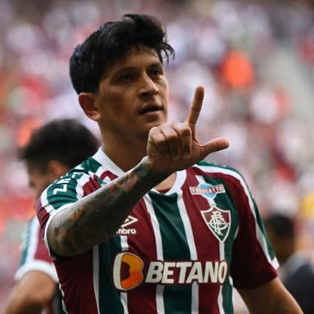 Germán Cano comemora gol do Fluminense contra o Bangu, pelo Carioca 2023 - Mateus Bonomi/AGIF