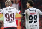 Gabigol e Vegetti: camisas 99 de Flamengo e Vasco têm fases opostas - Marcelo Cortes-Flamengo / Matheus Lima-Vasco