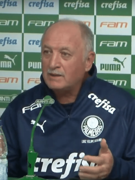 Felipão em entrevista coletiva no CT do Palmeiras - reprodução/TV Palmeiras