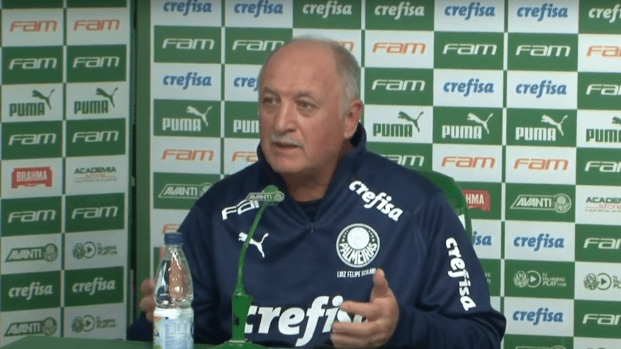 Felipão dá entrevista coletiva no CT do Palmeiras - reprodução/TV Palmeiras