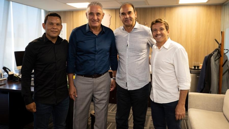 Marcinho, Tite, Ricardo Gomes e Juninho Paulista em reunião na CBF na tarde de hoje (15) - Lucas Figueiredo/CBF
