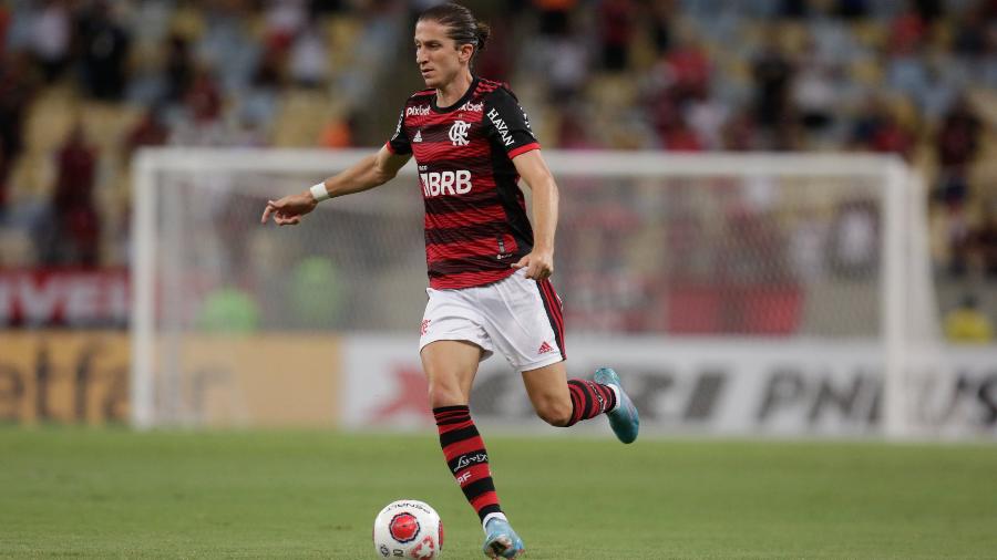 Filipe Luís, do Flamengo, teve lesão na panturrilha esquerda detectada - Gilvan de Souza/Flamengo