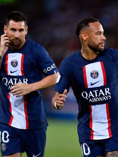 Neymar e Lionel Messi em ação pelo PSG no Campeonato Francês - Aurelien Meunier/Getty