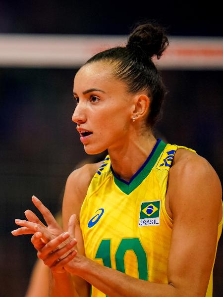 Gabi, jogadora da seleção brasileira, em jogo contra a Itália pelo Mundial de Vôlei - Rene Nijhuis/Orange Pictures/BSR Agency/Getty Images