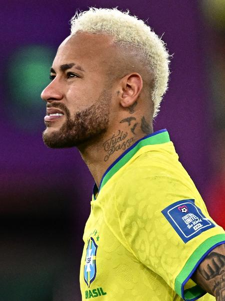 Neymar durante a decisão por pênaltis entre Brasil x Croácia, pelas quartas de final da Copa do Mundo do Qatar - Gabriel Bouys/AFP