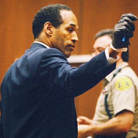 O.J. Simpson durante julgamento em 1995