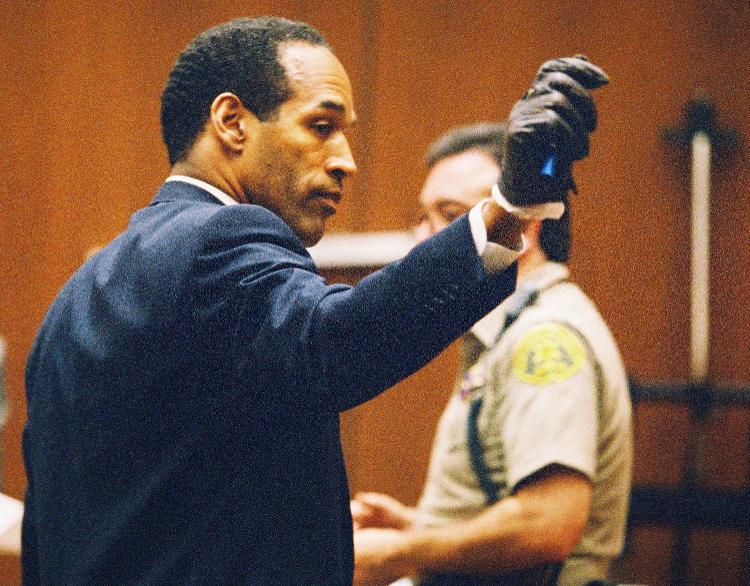 O.J. Simpson durante julgamento em 1995