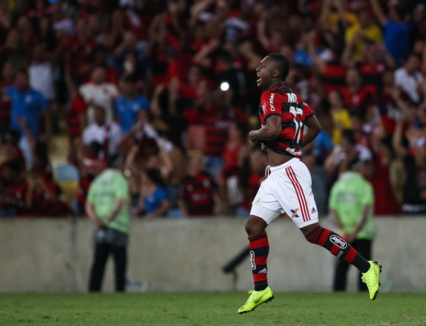 Marlos Moreno comemora gol pelo Flamengo: ele não marcava há mais de dois anos - Buda Mendes/Getty Images