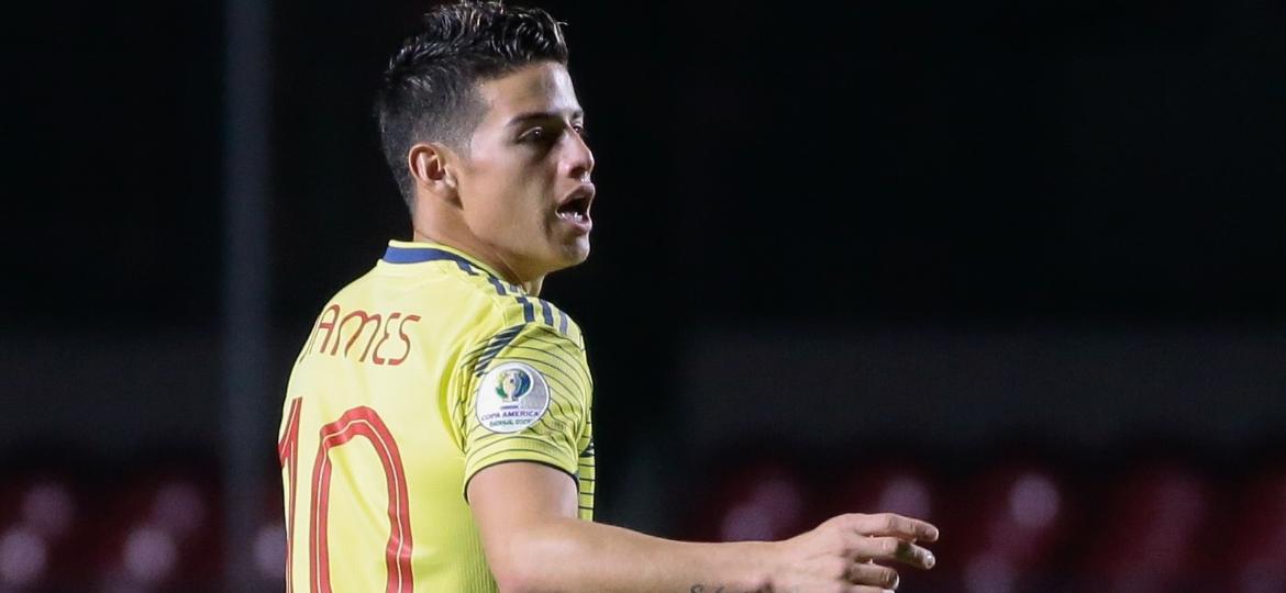 James Rodriguez em jogo da Colômbia contra o Catar pela Copa América - Marcello Zambrana/AGIF