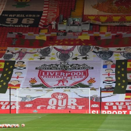 Anfield, estádio do Liverpool, antes do jogo contra o Crystal Palace, 4ª feira - Shaun Botterill/Getty Images