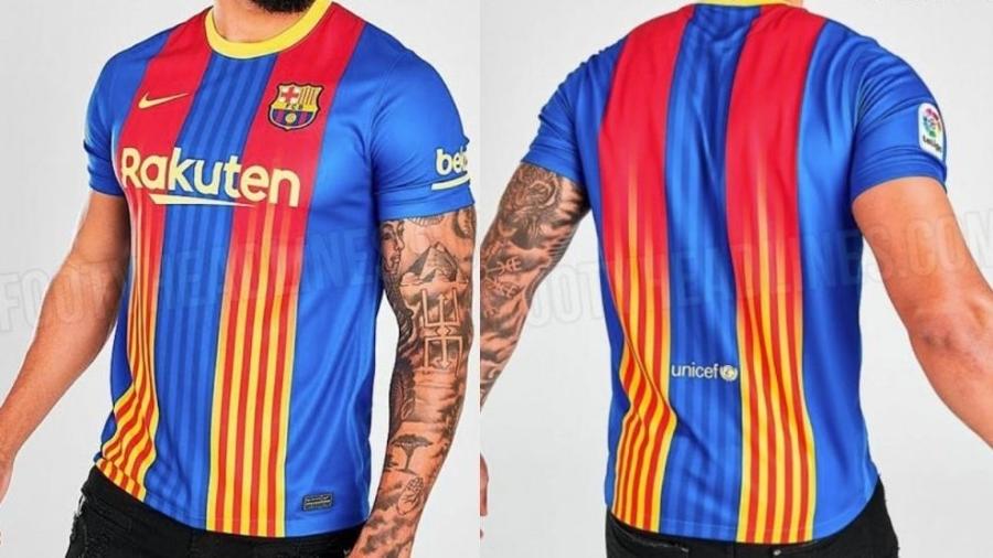 Camisa especial do Barcelona para clássico contra o Real Madrid - Reprodução/Footy Headlines
