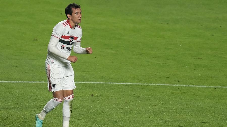 Pablo comemora gol da virada do São Paulo sobre o 4 de Julho na Copa do Brasil - Marcello Zambrana/AGIF