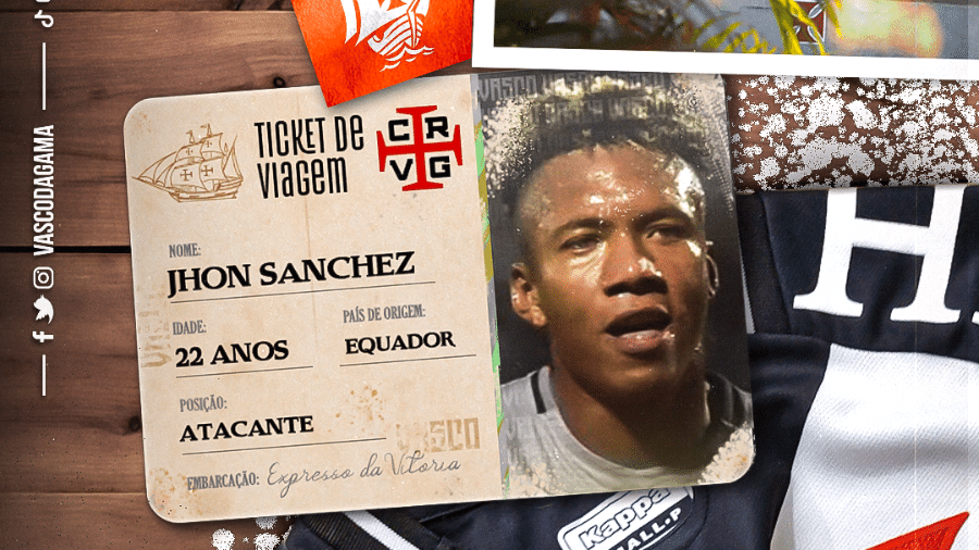 Vasco anuncia a contratação do atacante equatoriano Jhon Sánchez - Reprodução