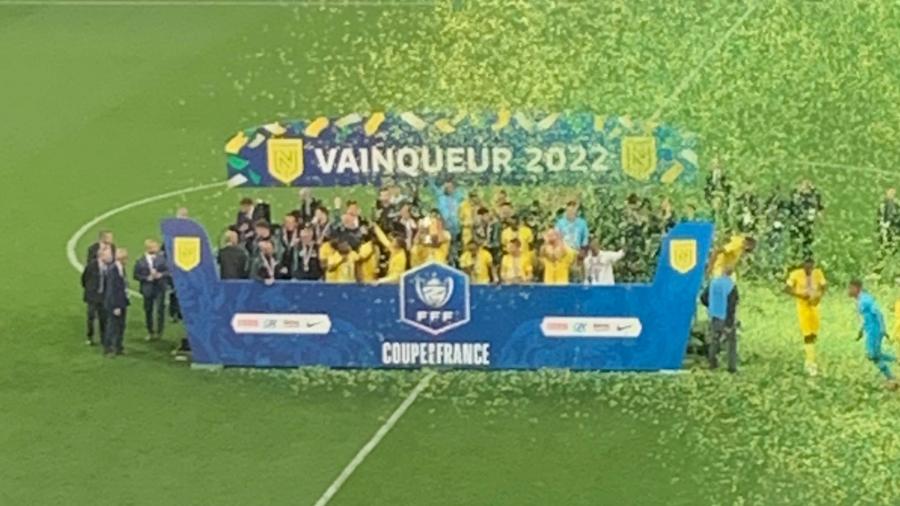 Nantes comemora o título da Copa da França em cima do Nice - Reprodução Web: // Hugo Guillemet