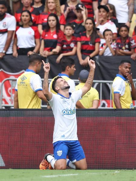 Marcinho, do rebaixado Avaí, comemora o primeiro gol do Avaí na virada de 2 a 1 sobre o desinteressado Flamengo - REUTERS/Sergio Moraes