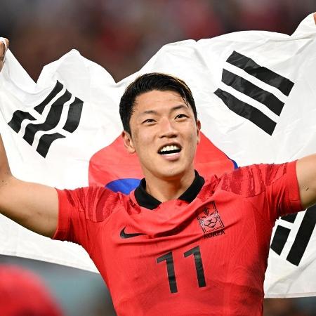 Hwang Heechan foi o autor do gol da classificação da Coreia do Sul ao mata-mata da Copa do Qatar - Stuart Franklin/Getty
