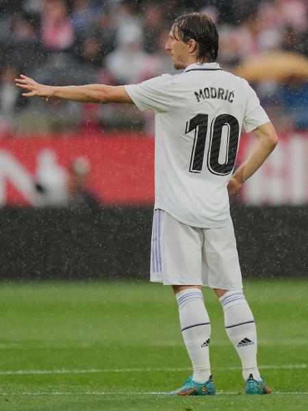 Luka Modric, do Real Madrid, em partida contra o Girona pelo Campeonato Espanhol. - picture alliance/picture alliance via Getty Images