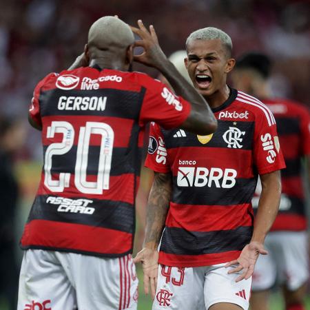 Wesley, do Flamengo, comemora seu gol contra o Racing, pela Libertadores - Ricardo Moraes/Reuters
