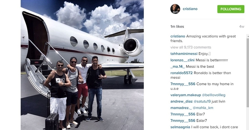 E para lugares em que você não pode ir de carro, que tal um jatinho? - Reprodução/Instagram