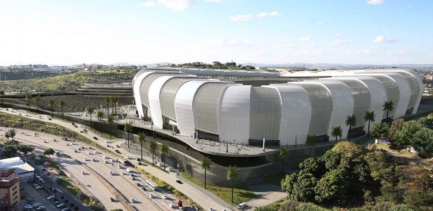 Projeção de como vai ficar no estádio do Atlético, no bairro Califórnia, em Belo Horizonte - Reprodução do projeto da Arena Multiuso de Belo Horizonte
