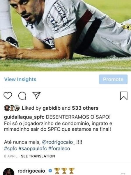 Rodrigo Caio rebate crítica de são-paulino após título pelo Flamengo - Reprodução/Instagram