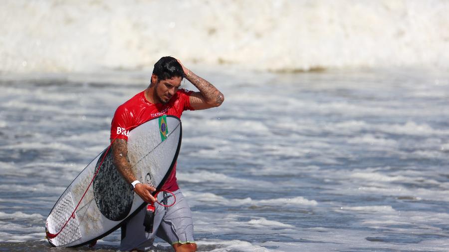 Gabriel Medina após derrota na disputa da medalha de bronze em Tóquio - Lisi Niesner/Reuters