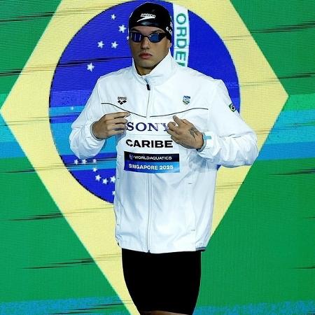 Guilherme Caribé durante Campeonato Mundial de Esportes Aquáticos, em Singapura - @satirosodre