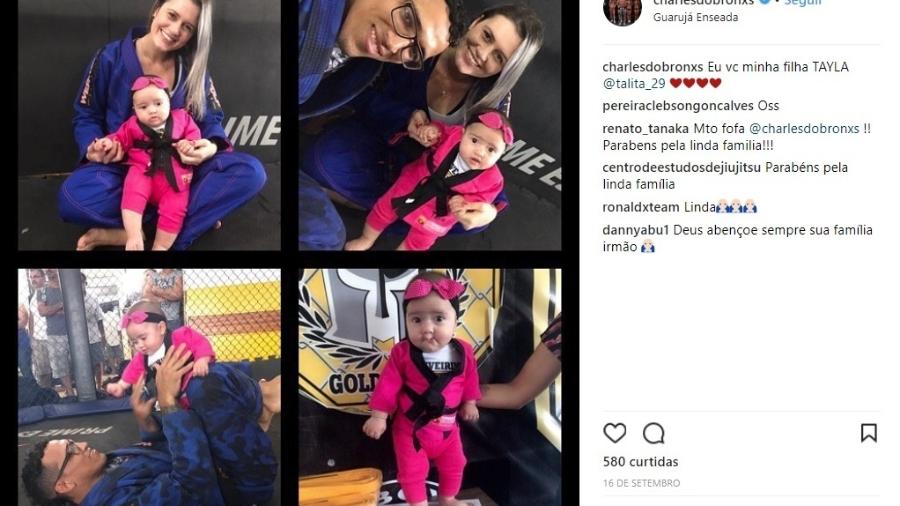 Charles Do Bronx com a filha Tayla e a mulher Talita  - Reprodução/Instagram